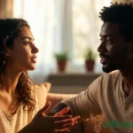 couple talking and building trust and communication in healthy relationship