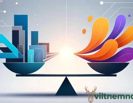 Nimedes framework visualization showing balance between structure and innovation with geometric and organic shapes