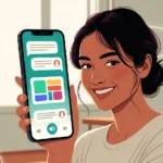 Person using Wachappe app on smartphone for authentic conversations