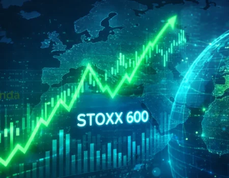 Dashboard view of fintechzoom.com stoxx 600 charts showing European market trends and 2026 growth data.