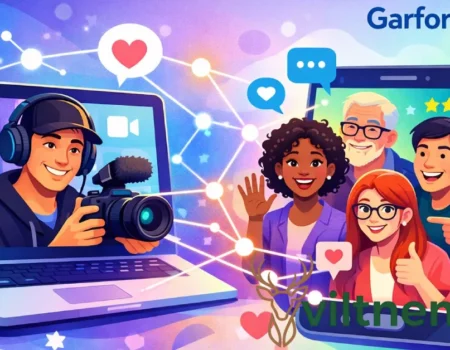 Garforfans community platform showing diverse fans and creators connected through messages and engagement on digital devices