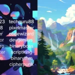 Nionenad concept illustration showing digital identity and creative online branding with modern abstract design elements