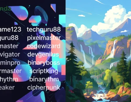 Nionenad concept illustration showing digital identity and creative online branding with modern abstract design elements