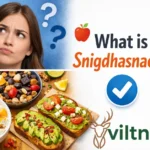 What is Snigdhasnack - visual guide showing question marks and trending snack inspiration content with verification checklist