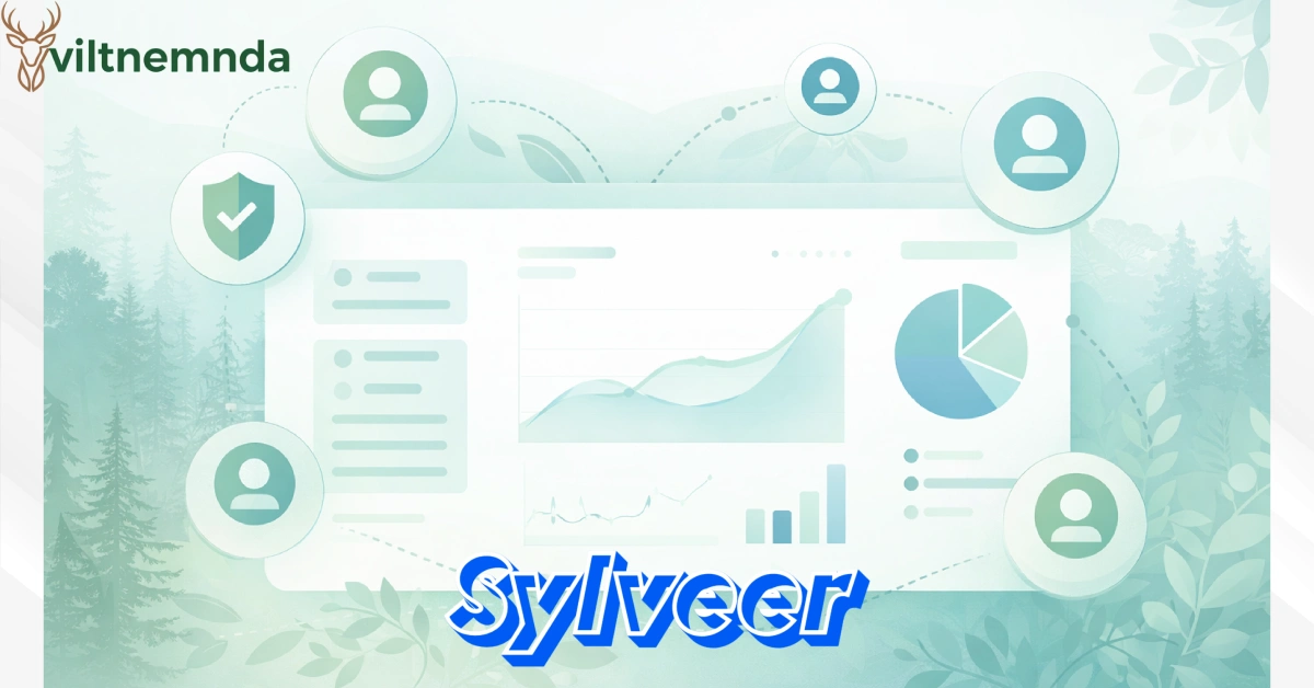 Sylveer digital platform interface showing minimalist design with security features and collaboration tools for creative professionals