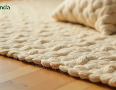 Natural Wollmatten wool mat showing texture and fibers for home insulation and yoga use