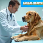 Veterinarian examining pet at animal health care center with modern diagnostic equipment