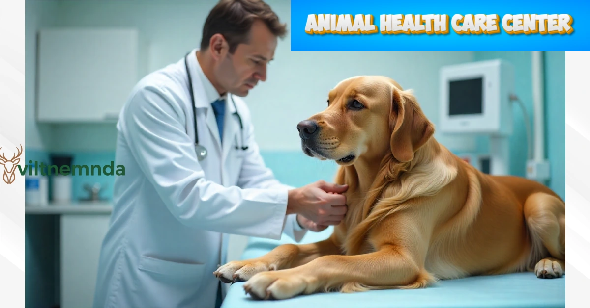 Veterinarian examining pet at animal health care center with modern diagnostic equipment