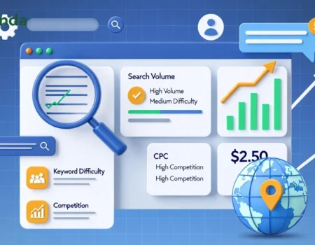 Keyword optimization by garage2global strategy showing SEO research tools and ranking improvement techniques on digital dashboard