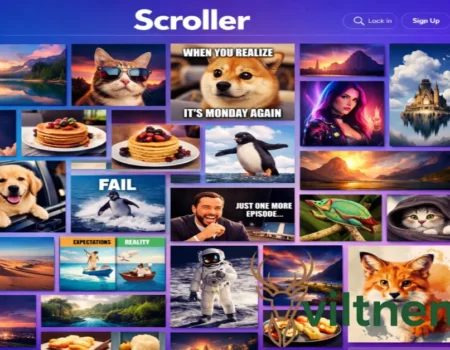 Scrolller visual Reddit browser interface showing infinite scroll gallery with images and videos from subreddits