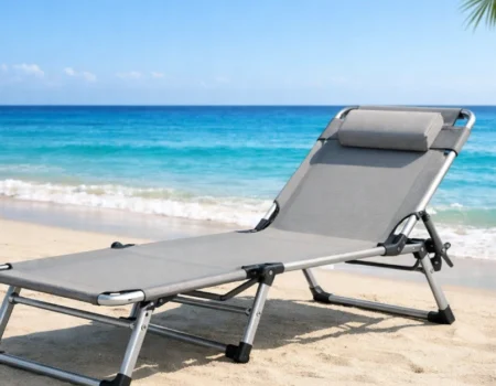 tumbons portable foldable outdoor seating chair for beach and patio use